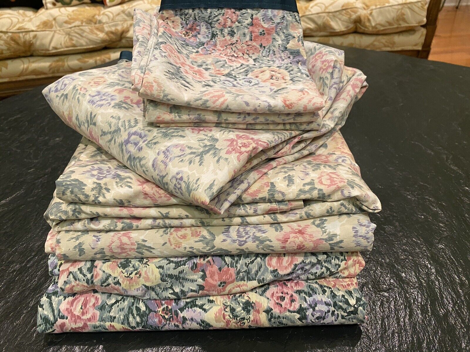 Vintage TWIN BEDROOM COLLECTION 2 Beds 8 Pc Duvet Covers & Sheets Floral Cottage