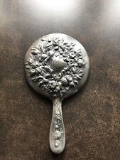 Reed & Barton #65? Repoussé Silverplate Hand Mirror Ornate Floral Antique Vanity picture