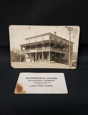 RARE Old Photo Postcard & Business Card BLOOMFIELD HOUSE Bloomfield Vermont picture