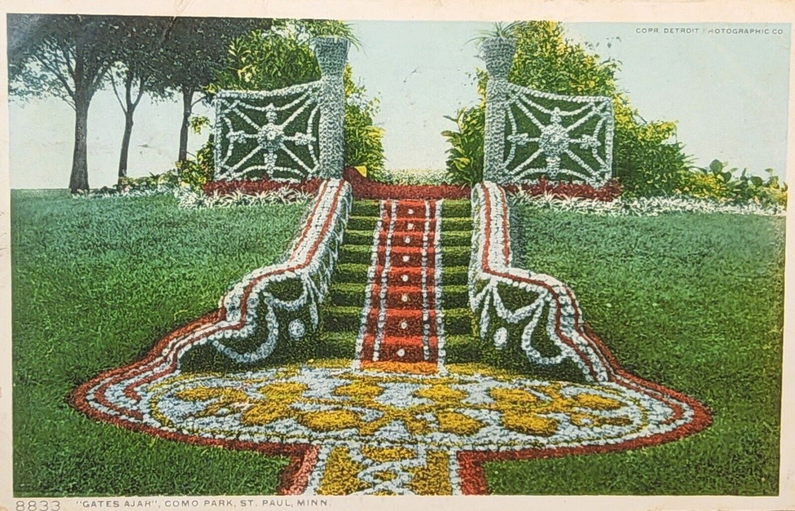 1909 Picture Postcard ~ Gates Ajar At Como Park ~ St. Paul, Minnesota. #-4827