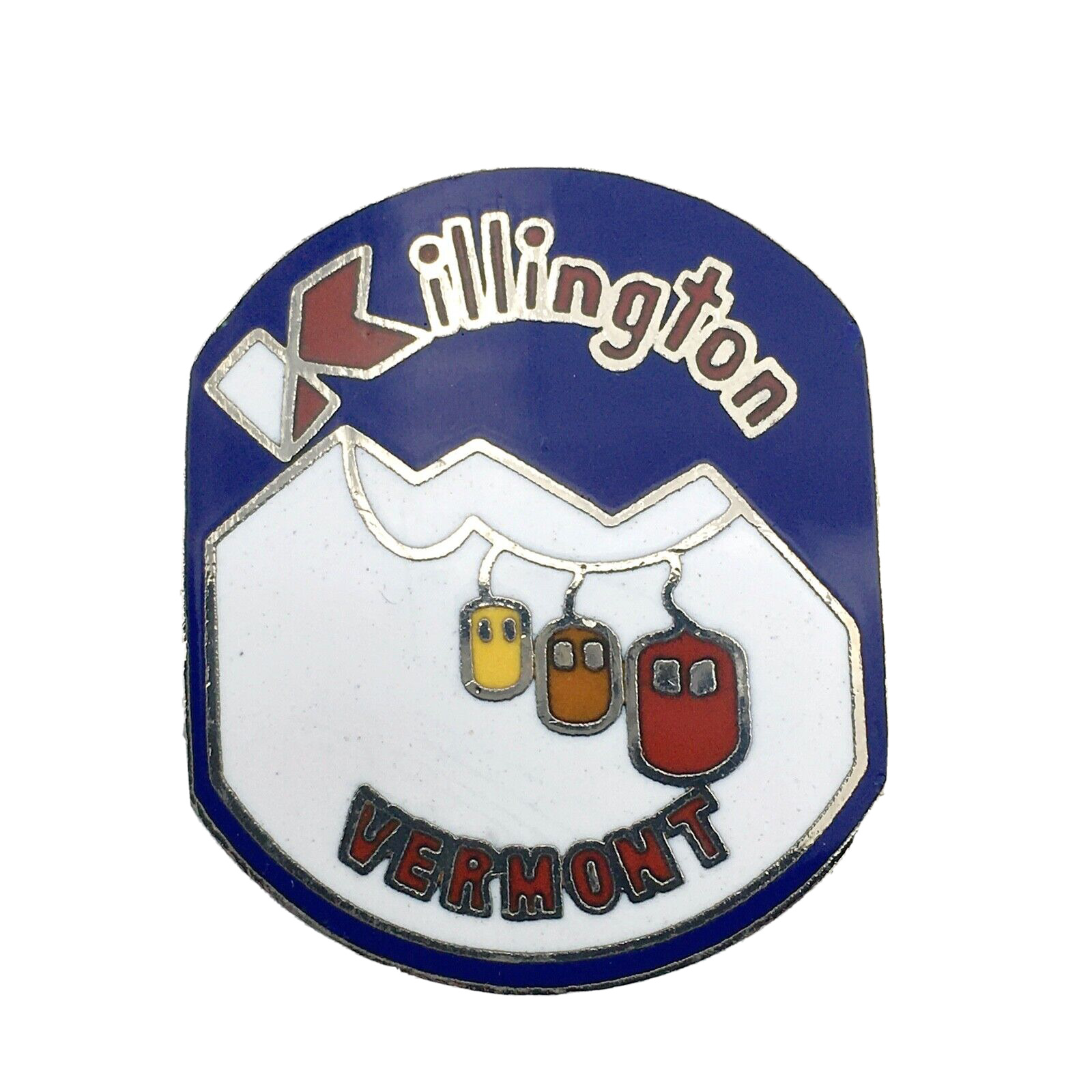 KILLINGTON VT enamel metal pin - vintage ski resort gondola lapel hat souvenir