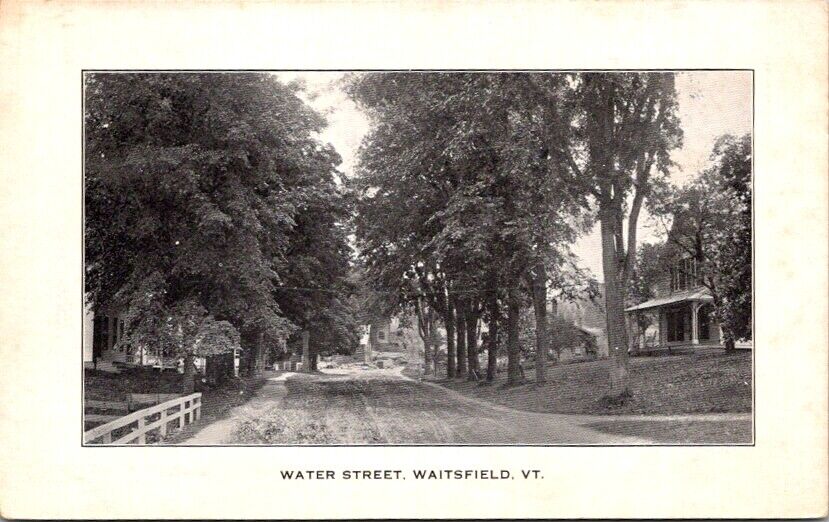 Postcard Water Street Waitsfield Vermont VT Dirt Street Road c.1901-1907    N538