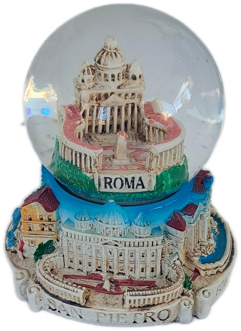 new St.Peter's Square &Basilic Souvenir Snowdome Italy Snowglobe Rome roma 9.5cm
