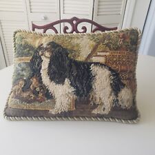 Ethan Allen Needlepoint Pillow Cavalier King Charles 15x11 picture