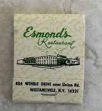 ESMONDS Restaurant Williamsville NY Vintage Full Unstruck Matchbook picture