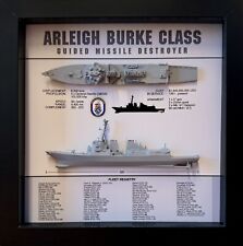 Arleigh Burke Class Destroyer Memorial Display Shadow Box, 9