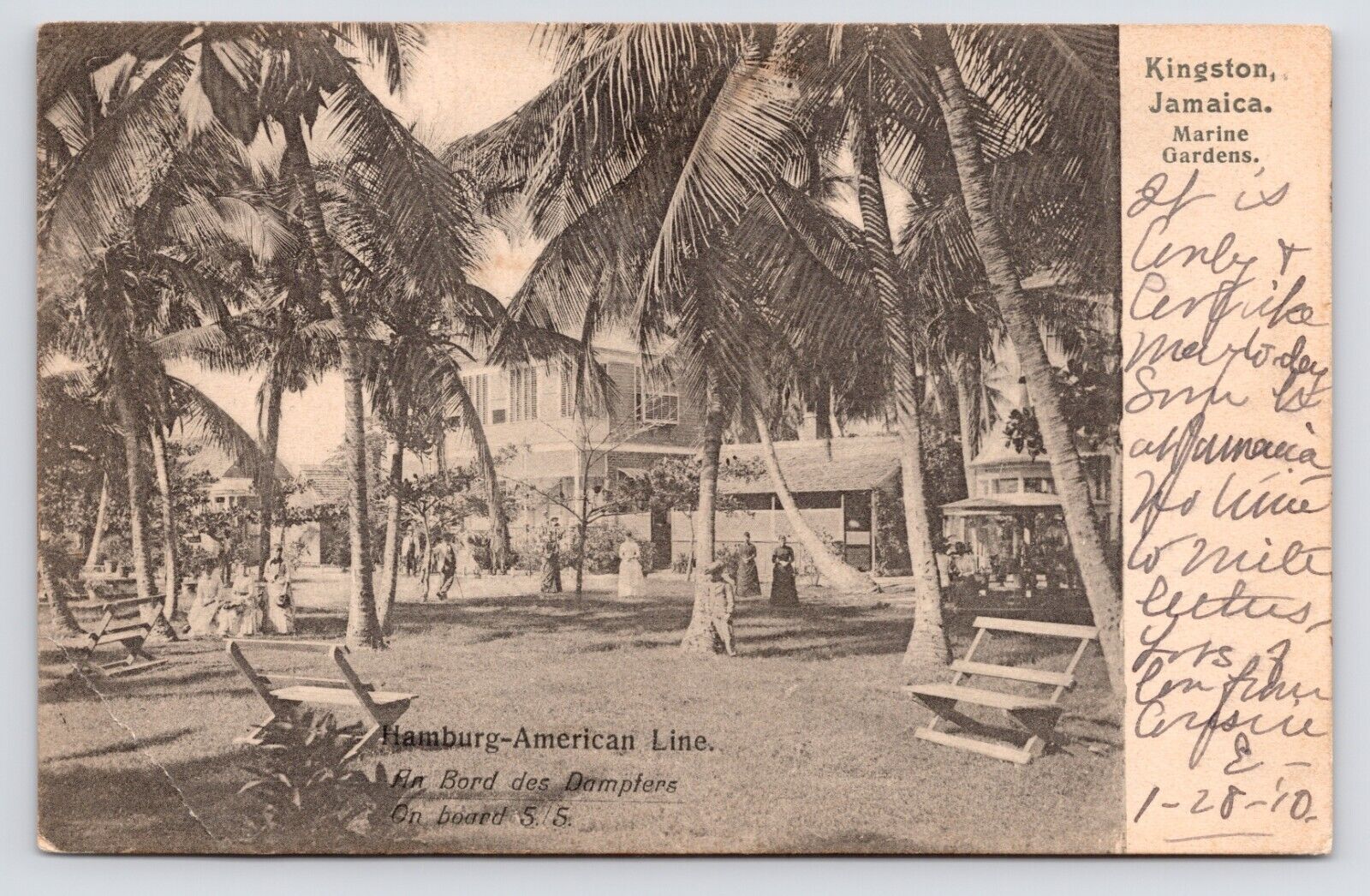1900s Marine Gardens House Hamburg-American Line Kingston Jamaica Postcard