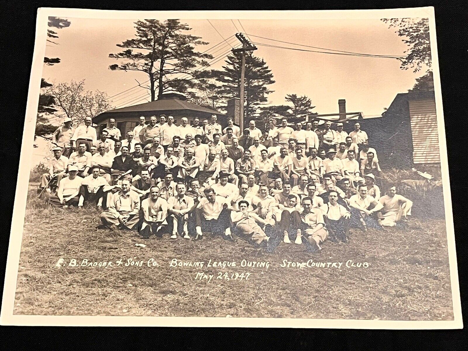 Vintage 1947 Photo Stowe Country Club Bowling Outing Vermont 8x10”