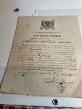 147 GUILFORD CT MILITARY OFFICER COMMISSION PAYMASTER SGN JOHN BURGRIS 1839 picture