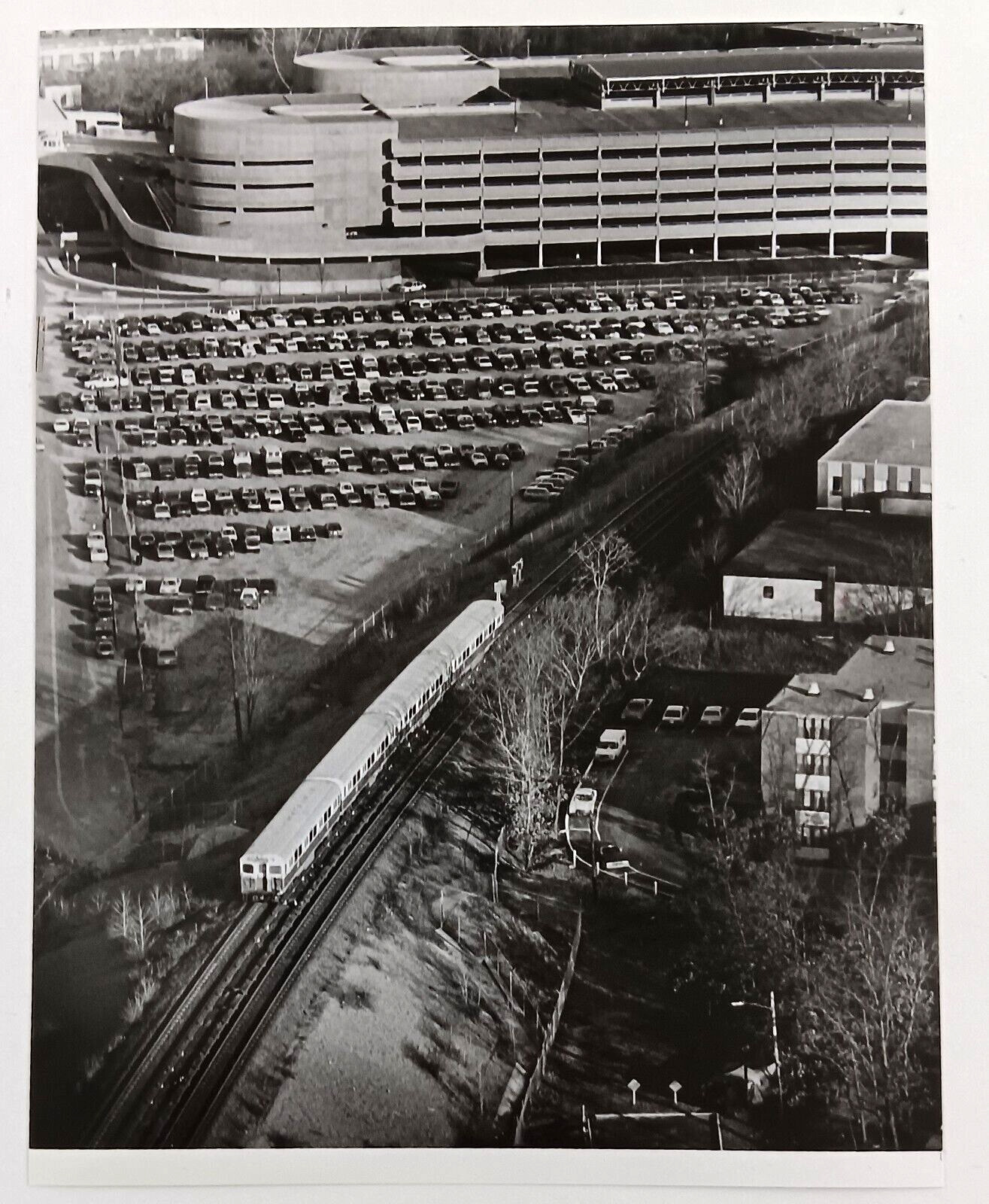 1980s Braintree MA Boston MBTA Train Station Southeast Expressway Press Photo