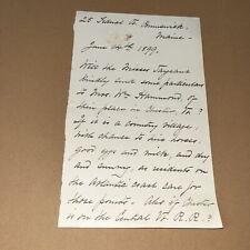Brunswick ME Letter to Chester Vermont on Accommodations & Central VT Railroad picture