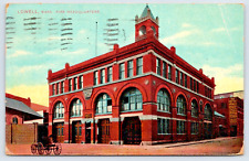 Postcard Lowell Mass. Fire Headquarters A10 picture