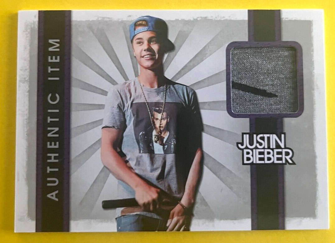 2012 PANINI JUSTIN BIEBER COLLECTION AUTHENTIC EVENT WORN ITEM JUSTIN BIEBER #15