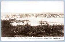 RPPC SHELBURNE NOVA SCOTIA CANADA SANDY'S & JOSIE'S ISLANDS TAKEN FROM BARRACKS picture