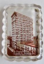 Duke C Bowers Memphis Trust Building Advertising Glass Paperweight 1906-1914 picture