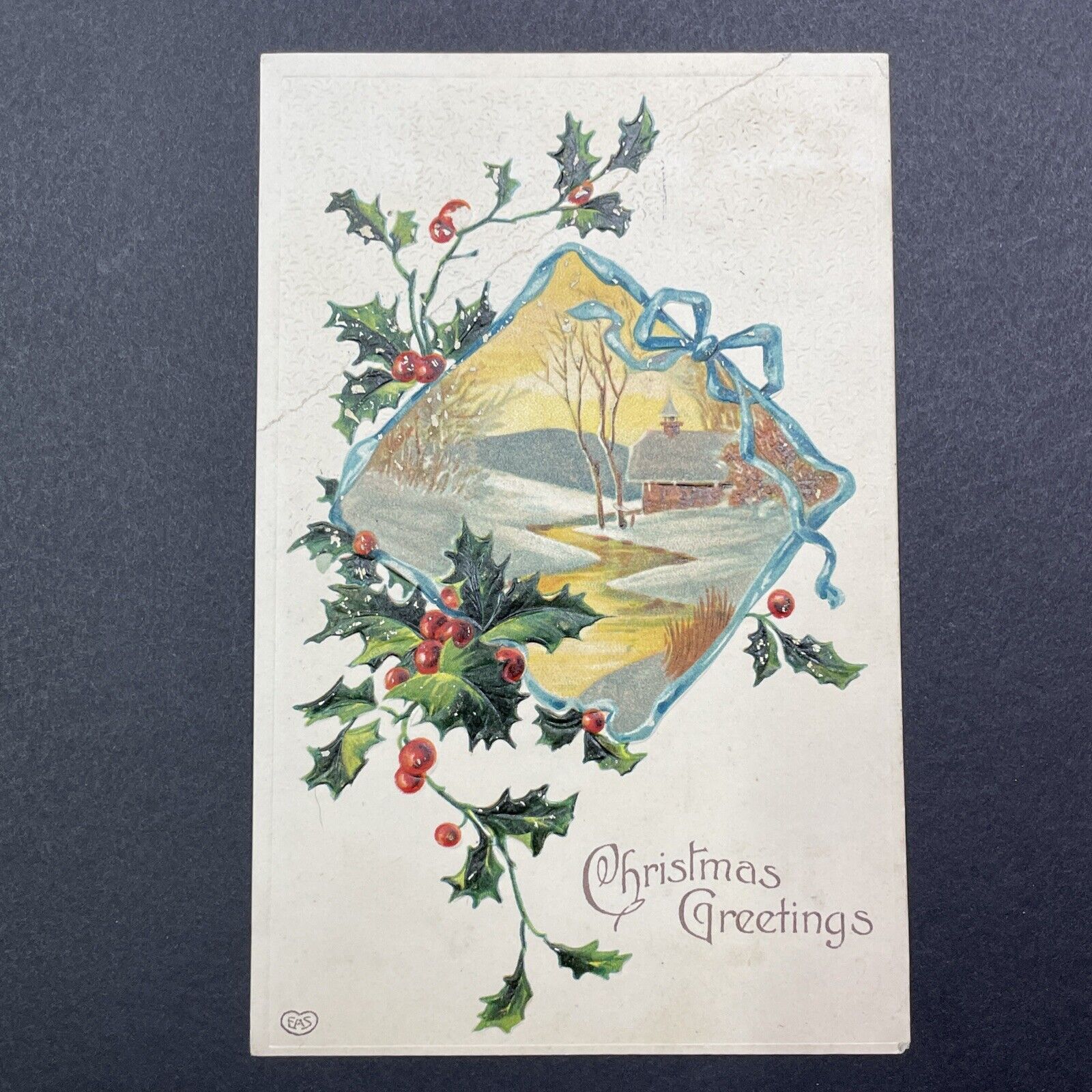 Antique 1910 Christmas Postcard Marshfield Missouri Stamp Edith Lamb V2526
