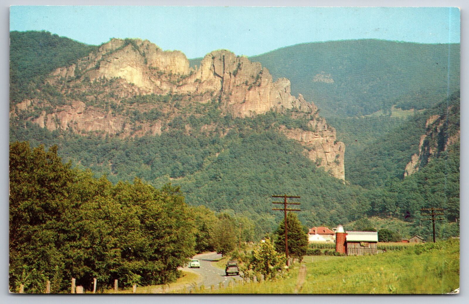 Monongahela National Forest West Virginia~Seneca Rocks~Quartzite~1950s Postcard
