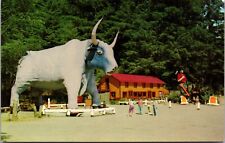 Postcard Paul Bunyan's Blue Ox Babe Redwood Highway California~2681 picture
