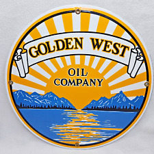 Golden West Oil Company Reproduction Porcelain Sign picture