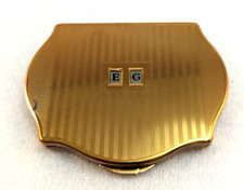 Stratton Regency Initials Powder Compact Gold Tone Vintage 1950s Ladies picture