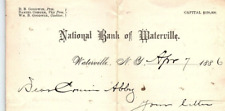 1886 WATERVILLE NY NATIONAL BANK OF WATERVILLE 2 PAGE LETTER LETTERHEAD Z3559 picture