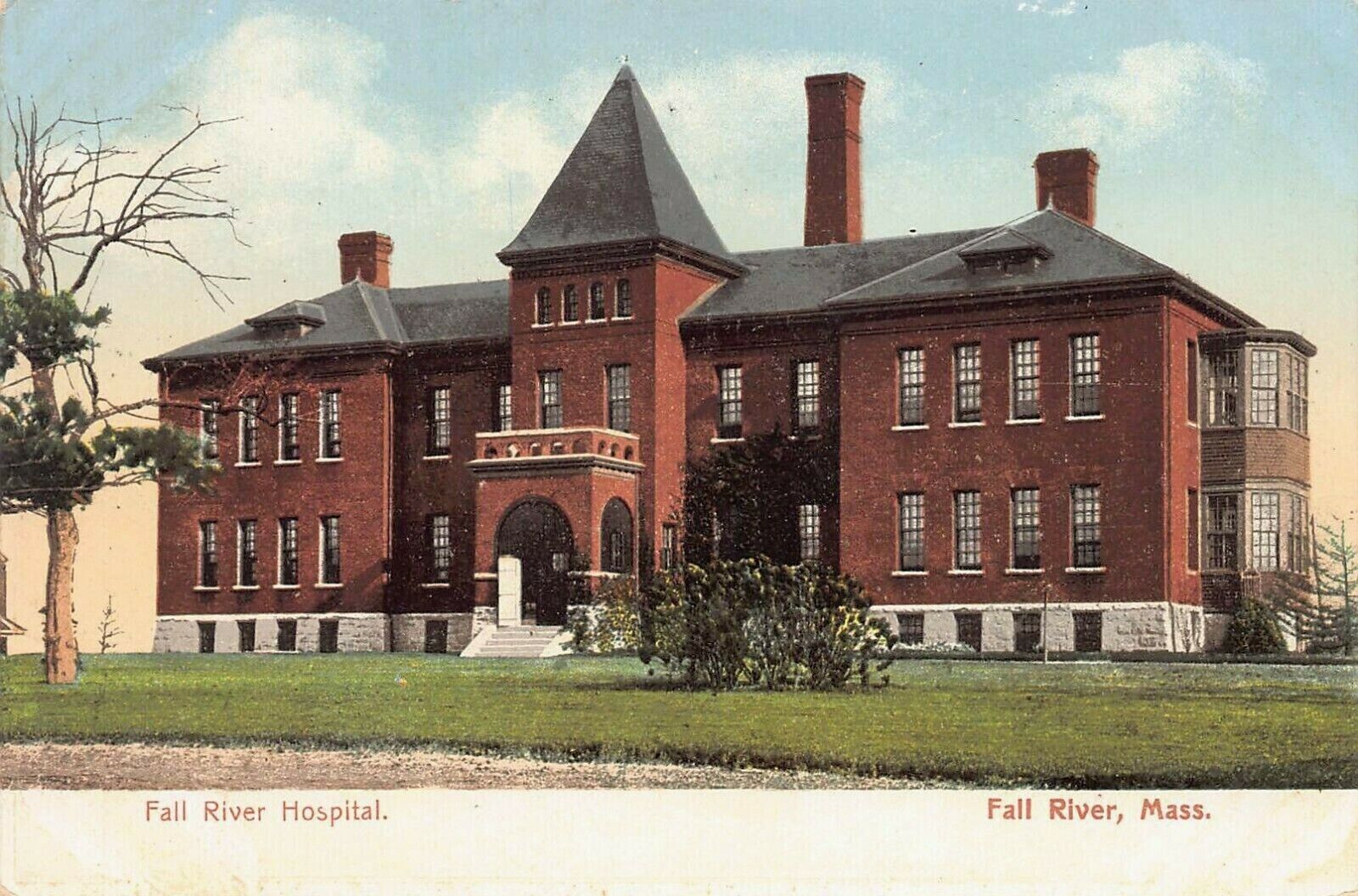 Fall River Hospital, Fall River, Massachusetts, Very Early Postcard, Unused
