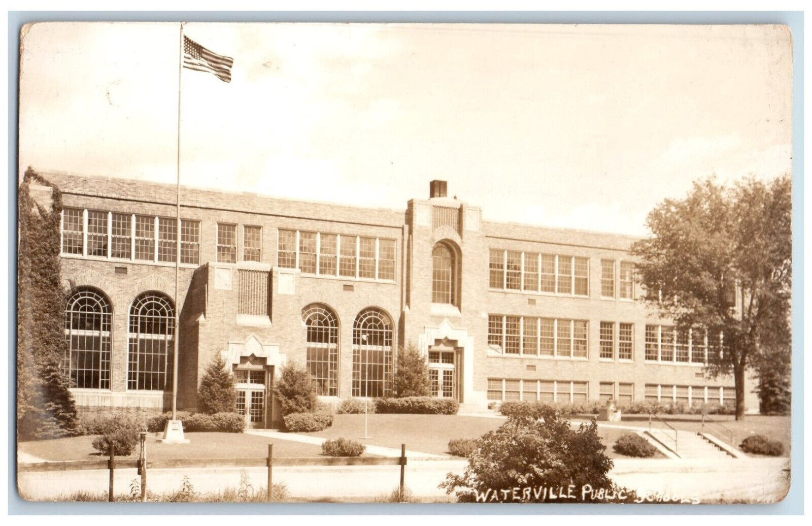 Waterville Minnesota MN Postcard Waterville Public Schools c1940\'s RPPC Photo