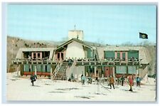 c1950's Skiers Sun Deck Golden Thistle Base Lodge Waitsfield VT Vintage Postcard picture