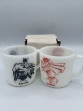 Vintage Milk Glass Batman and Robin Mugs 60's Westfield picture