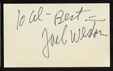 Jack Weston d1996 signed autograph 3x5 Cut American Actor in The Cincinnati Kid picture