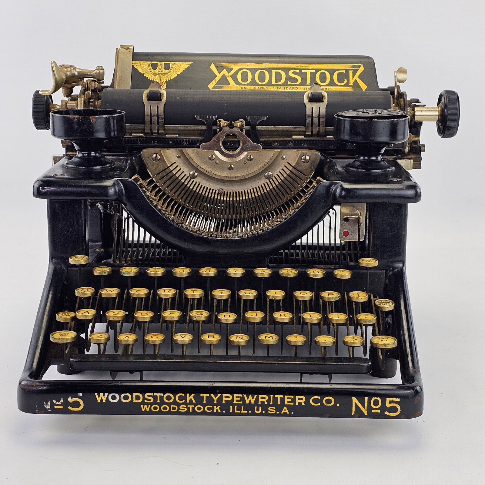 Antique Woodstock No 5 Typewriter 1916-1920 B 21976 RARE