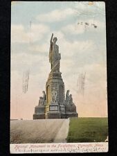 PLYMOUTH MASSACHUSETTS FOREFATHERS MONUMENT POSTCARD BROCKTON to LUNENBURG VT picture