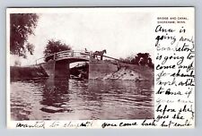Shoreham MN-Minnesota, Bridge & Canal, Antique, Vintage c1908 Postcard picture