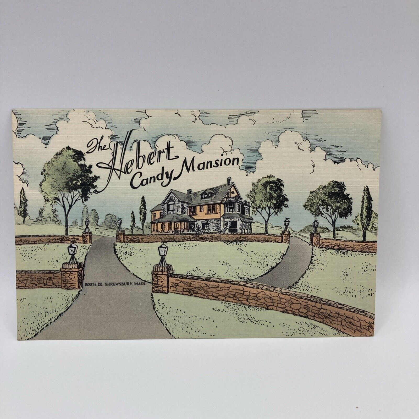 Vintage Postcard The Hebert Candy Mansion, Shrewsbury Massachusetts 