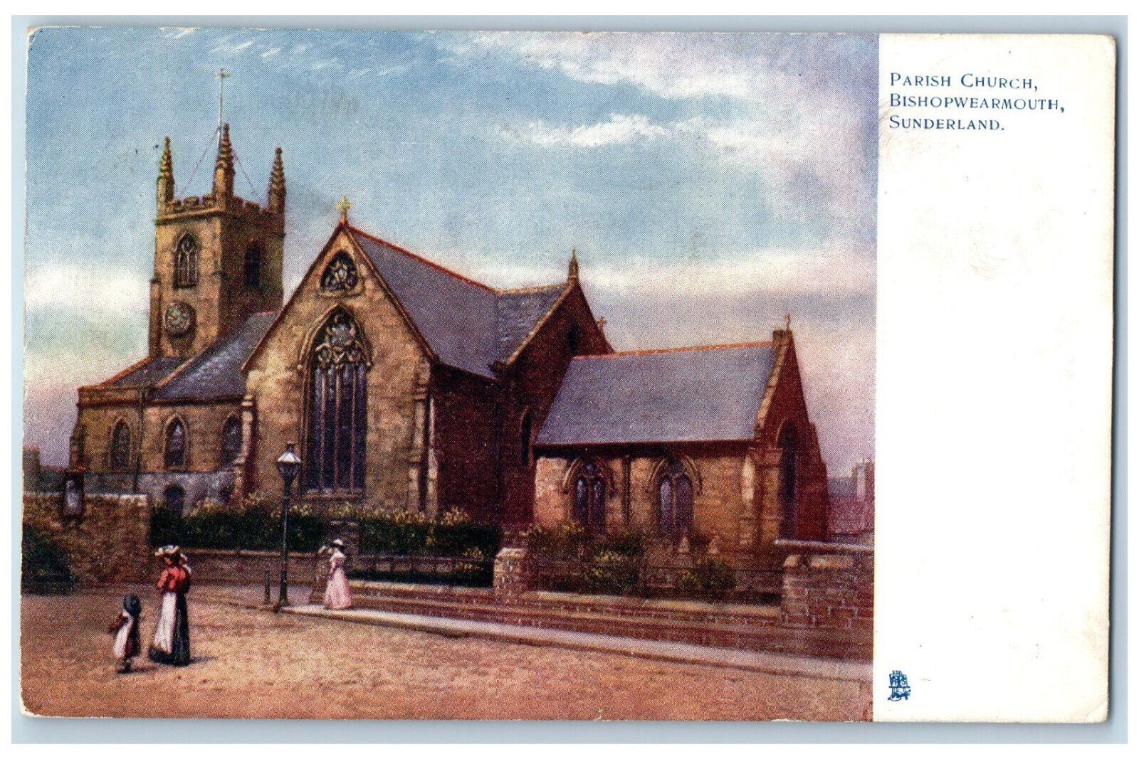 Sunderland England Postcard Parish Church Bishopwearmouth 1905 Oilette Tuck Art