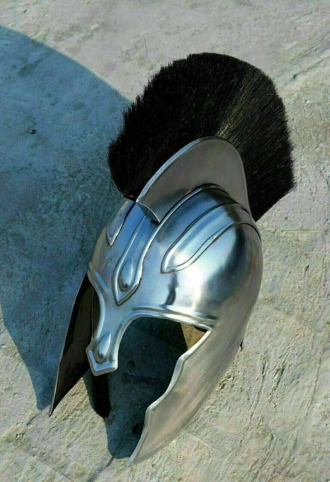 Troy Armor Helmet Medieval Knight Crusader Greek Spartan Helmet