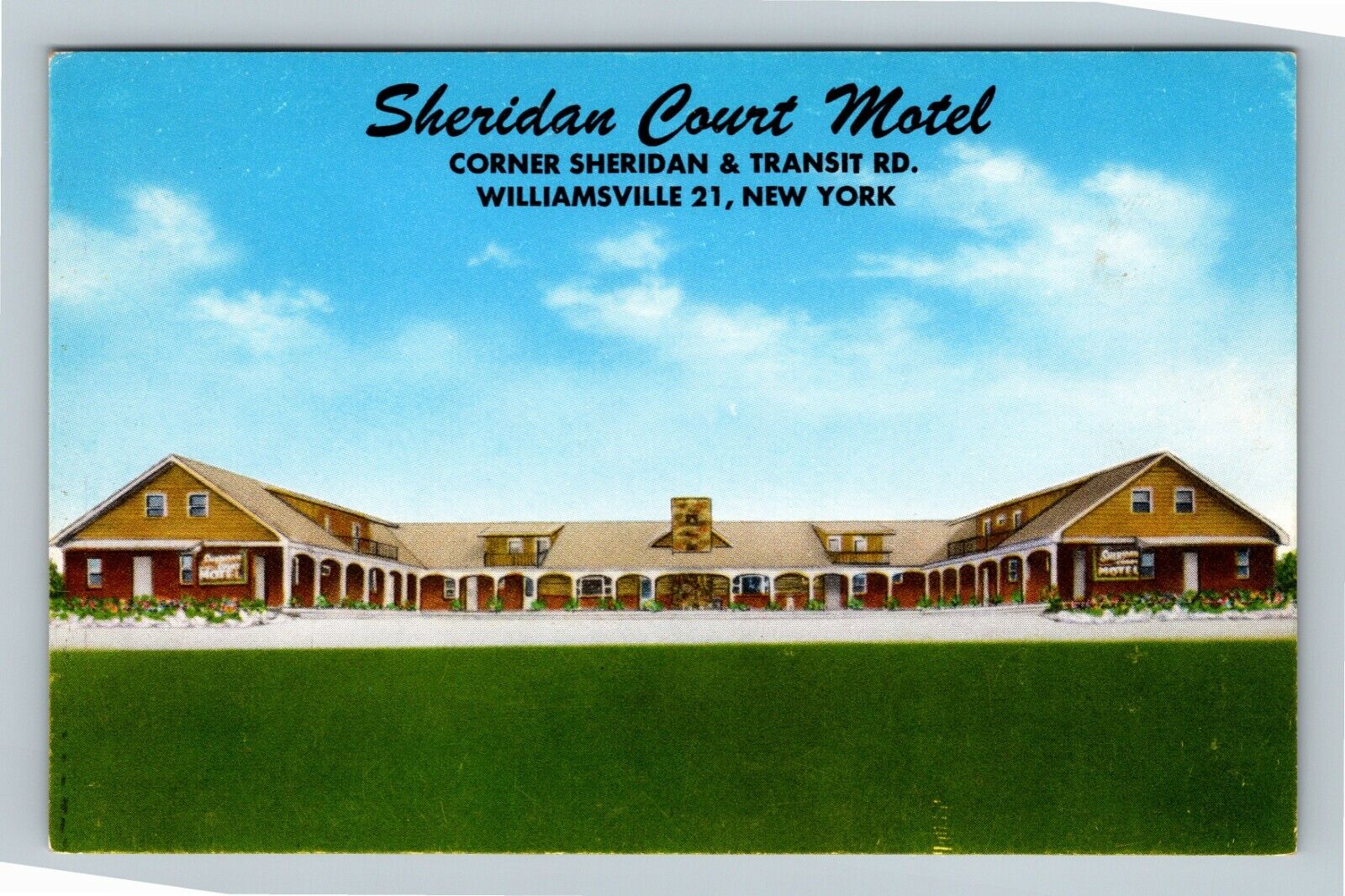 Williamsville NY, Sheridan Court Motel, Antique, New York Vintage Postcard