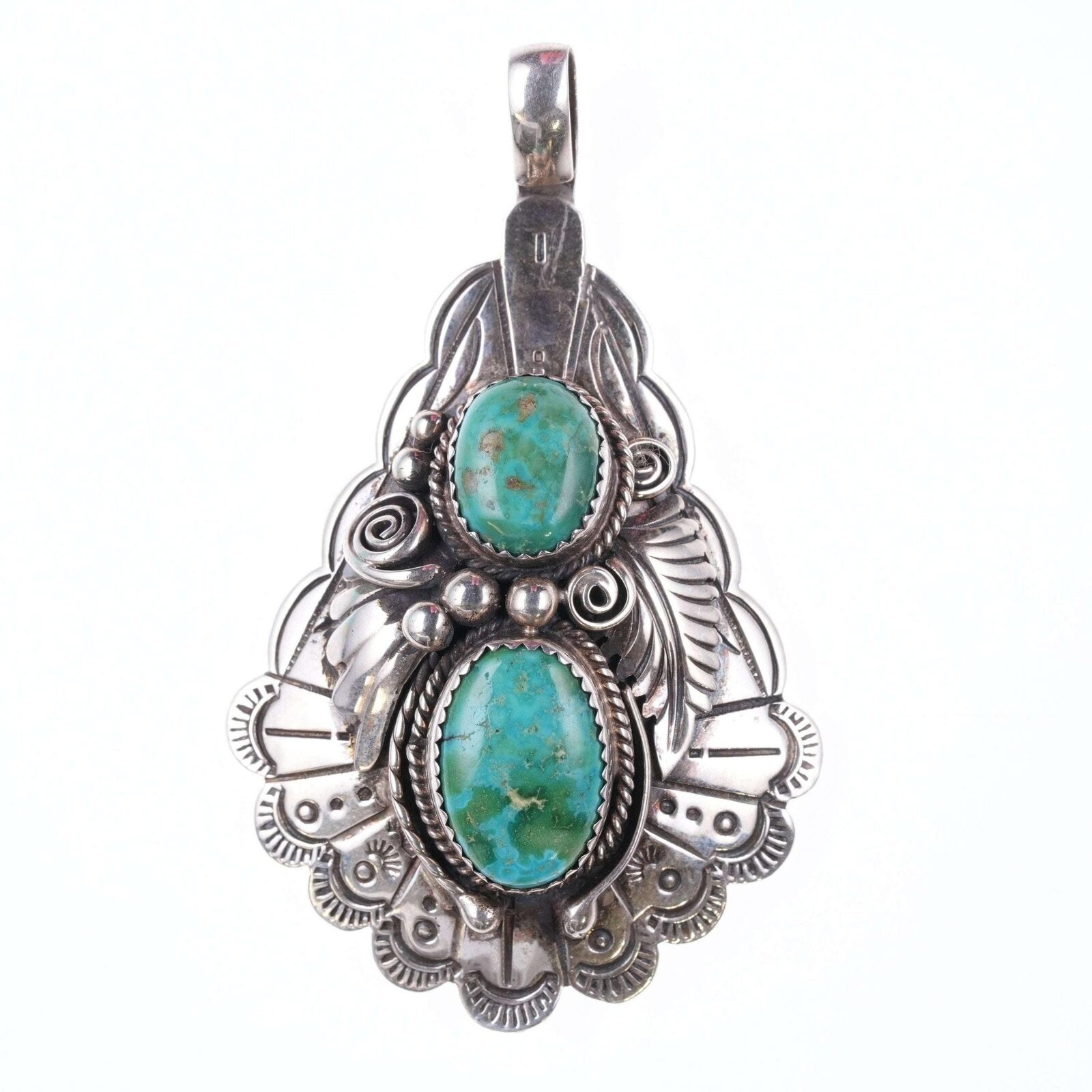 Lowell Draper Navajo sterling and turquoise pendant