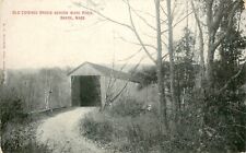 OLD COVERED BRIDGE, BARRE, MA, VINTAGE POSTCARD (V107) picture