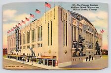 1940s Chicago Stadium Madison Wood Warren Wolcott Streets Illinois IL Postcard picture