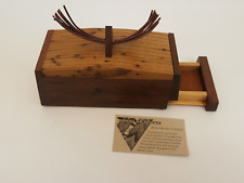 Douglas Stowe artisan covered exotic wood box with drawer tactile signed picture