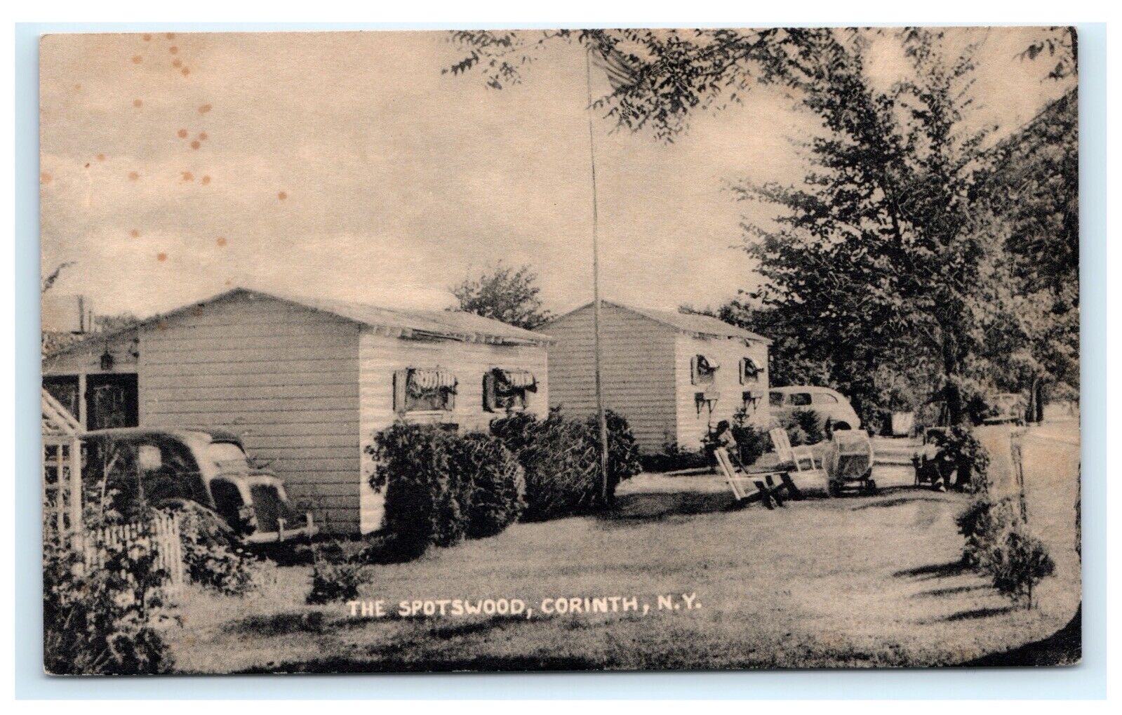 The Spotswood Cabins Camps Corinth NY Saratoga County Postcard A12