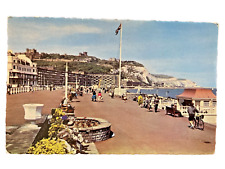 Dover Kent Co England Marine Parade harbor view bicycle 1970s vintage postcard picture