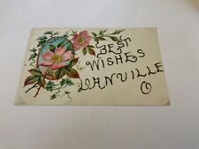 Danville, Ohio  ~ Best Wishes - Floral Glitter Embossed Knox Co.Antique Postcard picture