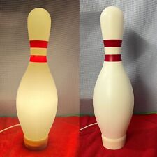 🔥 VINTAGE 15.5” White Plastic Bowling Pin Lamp Novelty Light Man Cave BRUNSWICK picture