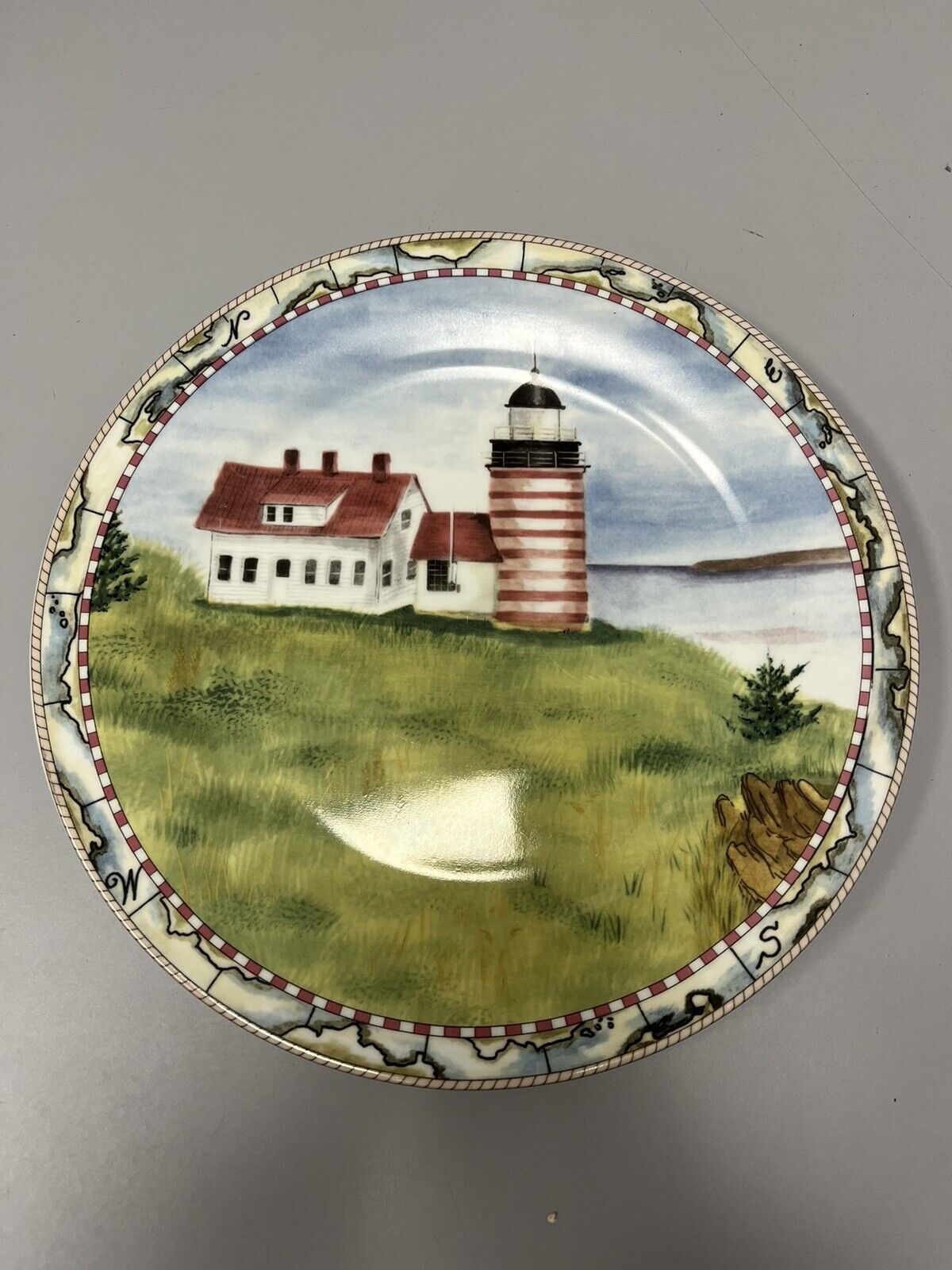 American Atelier “West Quoddy Head” Lighthouse Plate