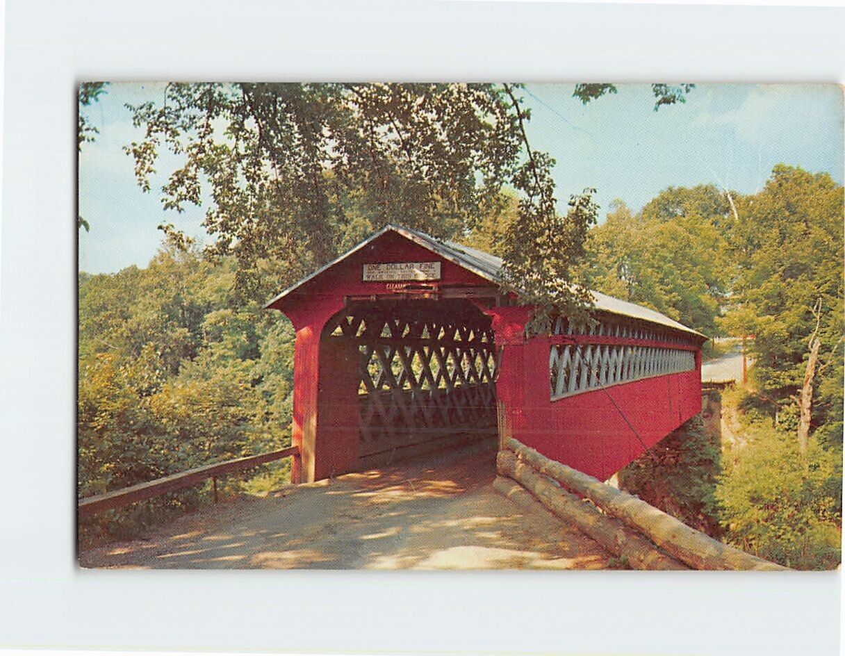 Postcard Old Covered Chiselville Bridge East Arlington Vermont USA