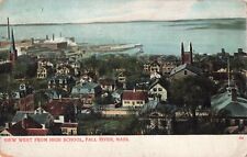 Fall River MA Massachusetts, View West from High School, Vintage Postcard picture