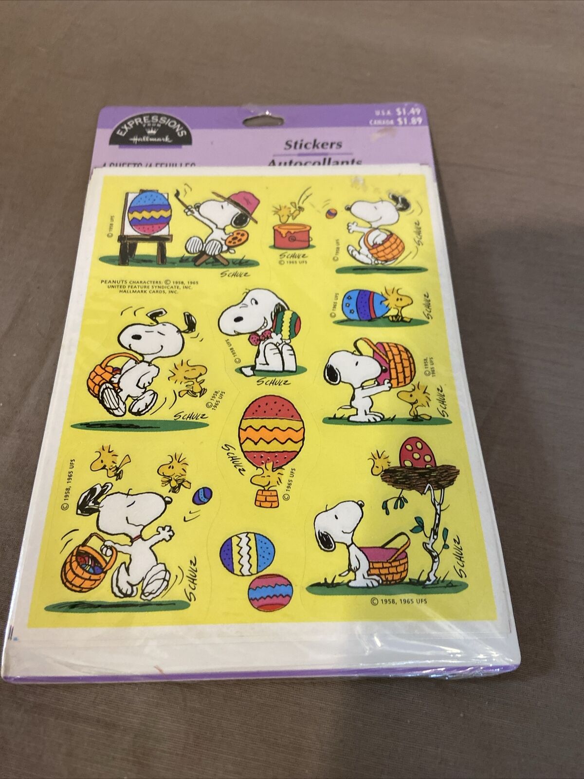 Hallmark Expressions, Easter Snoopy & Woodstock Stickers NIP