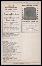 1922 Rixford East Highgate Vermont Axes Scythes Grass Hooks Corn Knives Print Ad picture